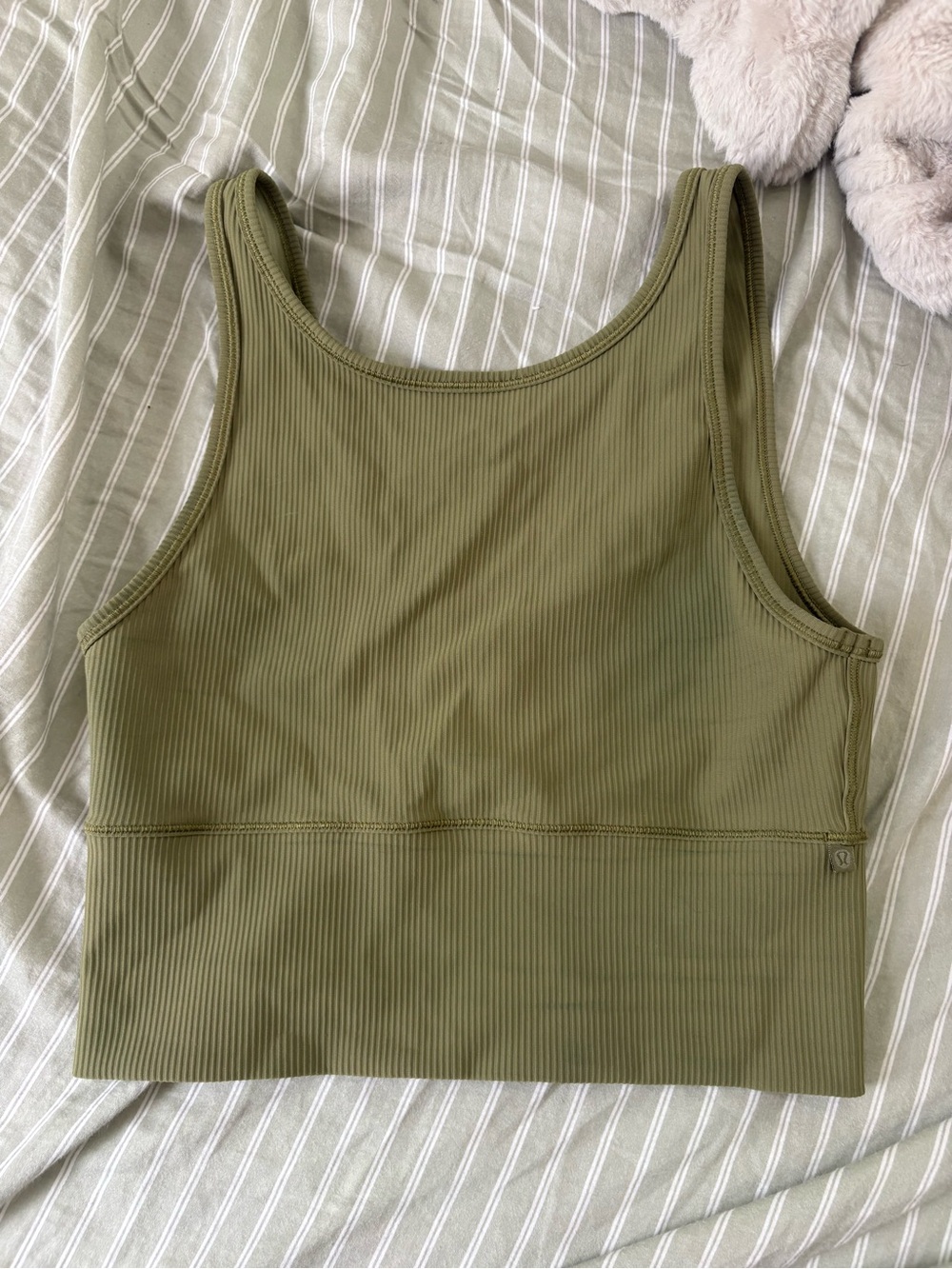 lululemon athletica Olive Green Ribbed Crop Tank